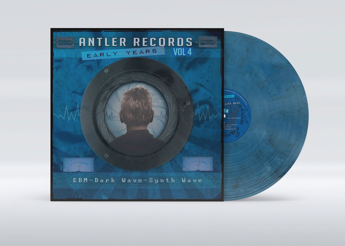 Vinyl record with blue cover for 'Antler Records Early Years Vol 4' Blue Vinyl LP
